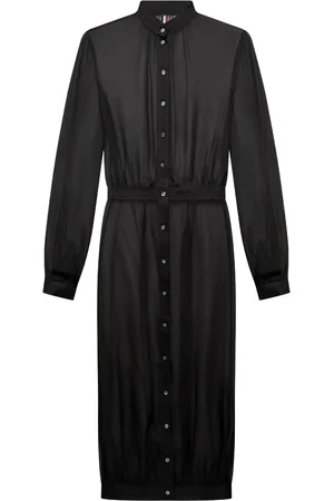 Thom Browne Vestido midi semitranslúcido
