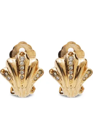 Dior Pendientes de clip con motivo de concha