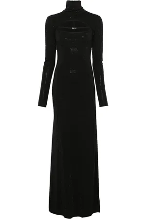 VERSACE Vestido largo con apliques de strass