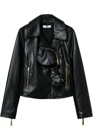 Twin-Set Chaqueta biker con volantes