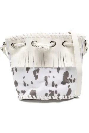 Stella McCartney Bolso bombonera con estampado de vaca
