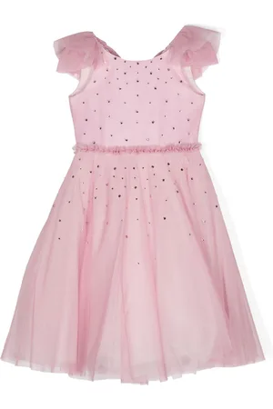 MONNALISA Vestido con volantes y detalles de strass