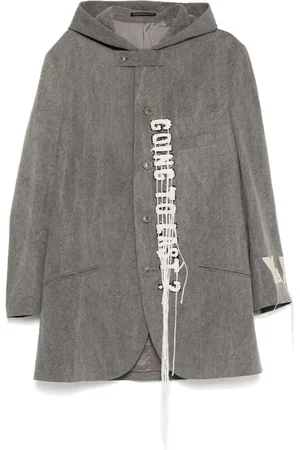 YOHJI YAMAMOTO Chaqueta con capucha y logo estampado