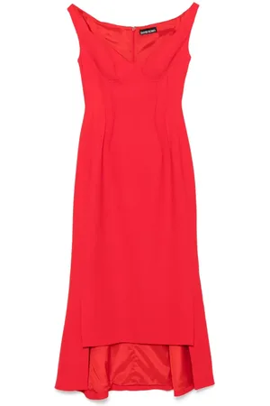 DAVID KOMA Vestido midi con hombros descubiertos