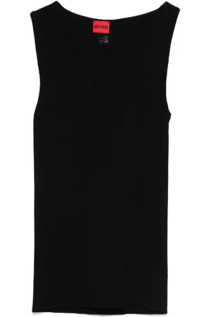 HUGO BOSS Top asimétrico con cuello en V