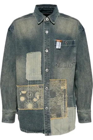 Musium Div. Camisa vaquera con diseño patchwork