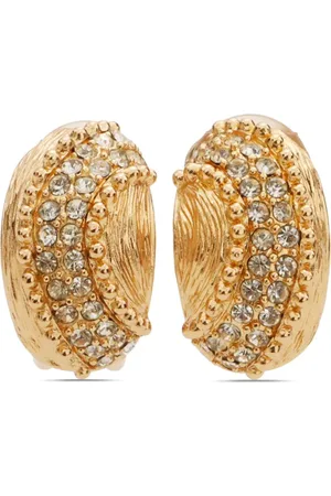 Dior Pendientes de clip con apliques de strass