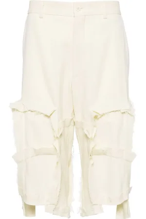 Comme des Garçons Bermudas de vestir con bordes sin rematar