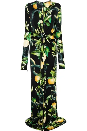 Roberto Cavalli Vestido con estampado de limones
