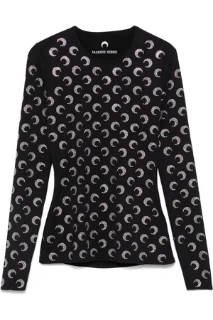 Marine Serre Top con aplique Crescent Moon