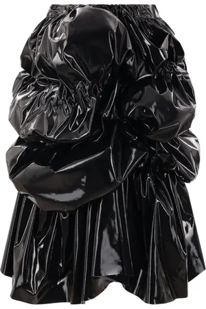 Comme des Garçons Falda midi con detalle fruncido