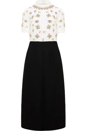 DICE KAYEK Vestido midi con aplique de cristales