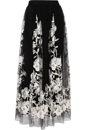 Elie saab Falda midi bordada