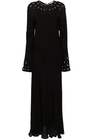 FORTE FORTE Vestido largo con apliques de cristal