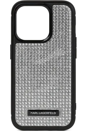 Karl Lagerfeld Funda para iPhone 16 Pro con apliques de strass