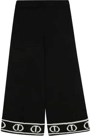 Twin-Set Pantalones con logo en intarsia