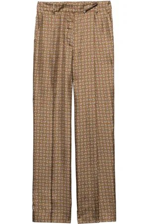 Prada Pantalones de sarga de talle alto