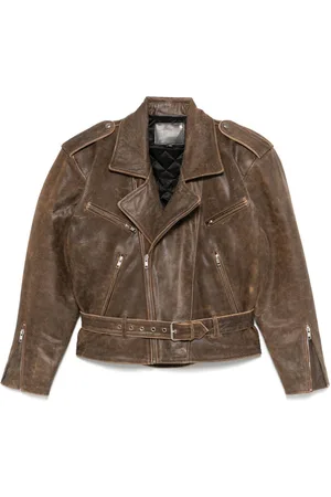 R13 Chaqueta biker con hombros oversize