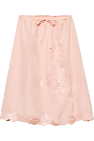 Prada Falda bordada de seda