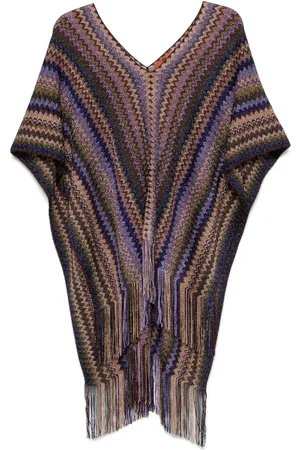 Missoni Poncho con tejido en zigzag