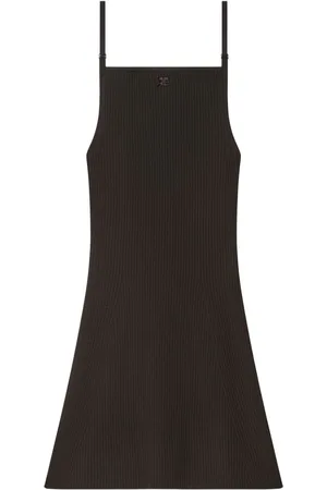 Courrèges Vestido corto de canalé