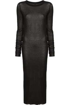 Rick Owens Vestido midi de canalé
