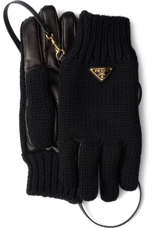 Prada Guantes con logo triangular