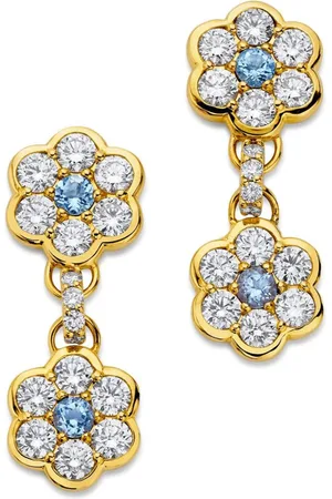 BUDDHA MAMA Pendientes Flower en oro amarillo de 20 ct con diamantes