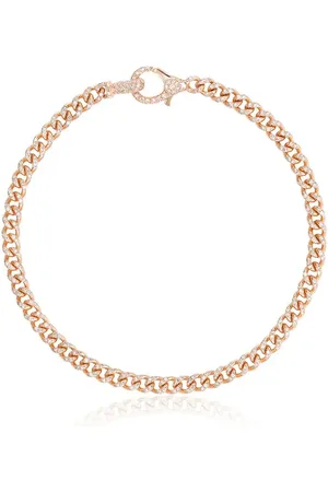 Shay Pulsera Baby en oro rosa de 18kt con eslabones con diamantes en pavé