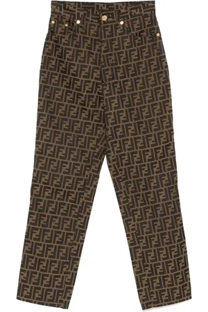 Fendi Pantalones con motivo FF en jacquard 1990-2000