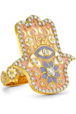 BUDDHA MAMA Anillo Hamsa en oro amarillo de 20 ct