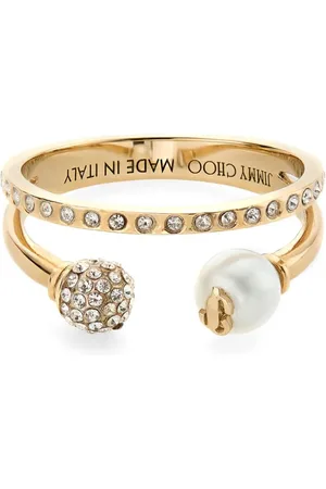 Jimmy Choo Anillo con logo grabado y doble banda