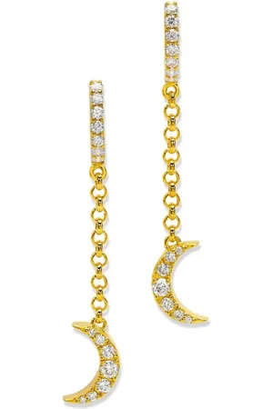 BUDDHA MAMA Pendientes Moon en oro amarillo de 20 ct con diamantes