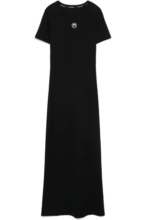 Marine Serre Vestido largo con bordado Crescent Moon