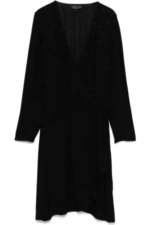 Armani Exchange Vestido corto con logo en jacquard