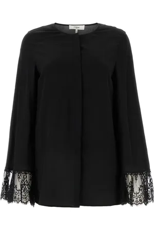 Chloé Blusa sin cuello en crepé de china