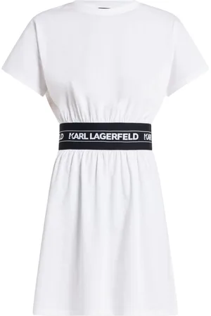 Karl Lagerfeld Vestido estilo camiseta con franjas del logo