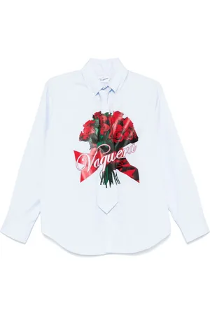 Vaquera Camisa con estampado de ramo