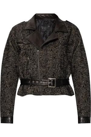R13 Chaqueta biker con motivo de espiga