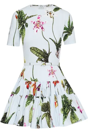Oscar de la Renta Vestido corto de popelina Orchid