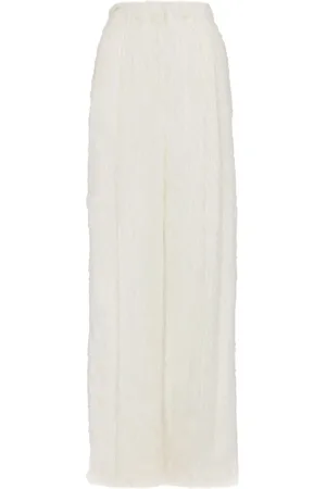 Oscar de la Renta Pantalones anchos en fil coup� con flecos