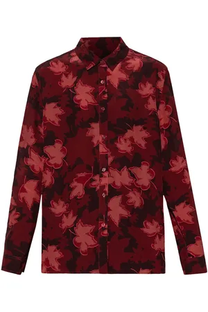 Maison Kitsuné Camisa con hojas estampadas