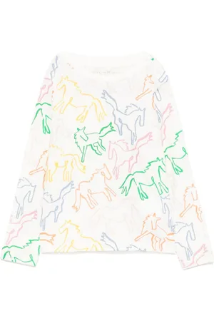 Stella McCartney Camiseta con caballo estampado