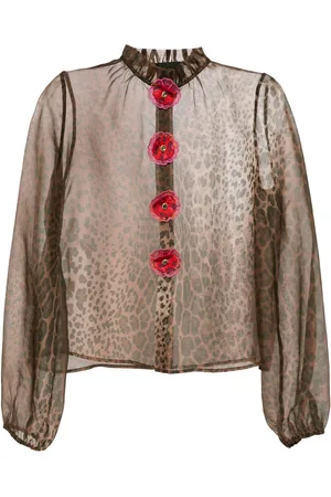 Cynthia Rowley Blusa con estampado de leopardo