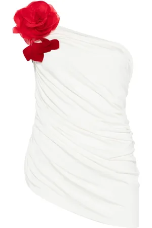 MAGDA BUTRYM Top drapeado con aplique floral