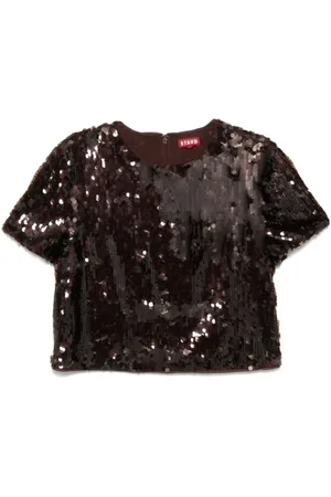 Staud Camiseta Quincy con lentejuelas