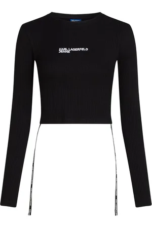 Karl Lagerfeld Camiseta de canalé con manga larga