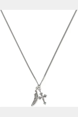 EMANUELE BICOCCHI Collar con cruz y plumas