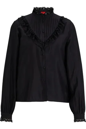 HUGO BOSS Blusa con ribete de volantes