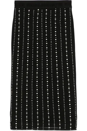 VERSACE Falda midi con detalle de perlas